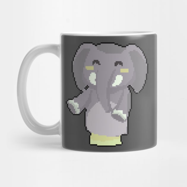 Safari Serenade: Pixel Art Elephant Design for Trendy Fashion by Pixel.id